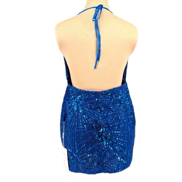 Portia & Scarlett PS23136 Cobalt Sequin Mini Dress Size 10 Prom Homecoming NWT - Picture 5 of 6
